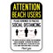 Signmission Public Safety Sign-Beach Users Practice Social Distancing, Heavy-Gauge, 12" H, A-1218-25414 A-1218-25414 - alternate 1